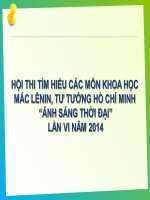 HỘI THI TÌM HIỂU CÁC MÔN KHOA HỌC MÁC LÊNIN, TƯ TƯỞNG HỒ CHÍ MINH “ÁNH SÁNG THỜI ĐẠI”