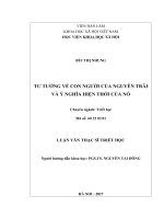 Tư tưởng về con người của nguyễn trãi và ý nghĩa hiện thời của nó