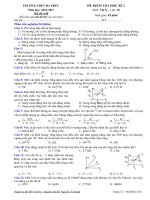 Đề thi học kì 2 môn Vật lý lớp 10 trường THPT Đa Phúc, Hà Nội năm học 2016  2017 