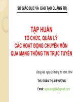 Tập Huấn Tổ Chức, Quản Lý Các Hoạt Động Chuyên Môn Qua Mạng Thông Tin Trực Tuyến