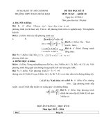 Đề thi học kì 2 môn Toán lớp 10 trường THPT Trần Hưng Đạo, TP Hồ Chí Minh năm học 2015  2016