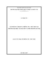 Sản phẩm và dịch vụ thông tin   thư viện tại trường đại học tài nguyên và môi trường hà nội 