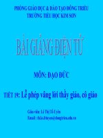 Bài Giảng Lễ Phép Vâng Lời Thầy Giáo, Cô Giáo