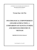 Psychological empowerment and job satisfaction a comparison of manufacturing and services industry in vietnam 