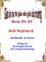 Giáo Án Dự Thi Chủ Đề Thế Giới Thực Vật