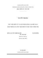 Thư viện điện tử và giải pháp nâng cao hiệu quả hoạt động của Thư viện điện tử ở Học viện Chính trị
