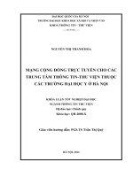 Nghiên cứu Mạng cộng đồng trực tuyến cho trung tâm thông tin-thư viện các trường đại học Y ở Hà Nội