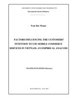 Factors influencing the customers intention to use mobile commerce services in vietnam an empirical analysis 