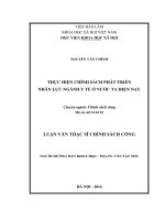 Thực hiện chính sách phát triển nhân lực ngành y tế ở nước ta hiện nay 