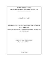 Hành vi lệch chuẩn trong học tập của sinh viên hiện nay (nghiên cứu trường hợp tại trường đại học khoa học xã hội và nhân văn; trường đại học khoa học tự nhiên – đại học quốc gia hà nội) (Tóm tắt, trích đoạn)