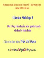 Giáo Án Sự Vận Chuyển Máu Qua Hệ Mạch Vệ Sinh Hệ Tuần Hoàn