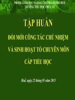 Đổi Mới Công Tác Chủ Nhiệm  Và Sinh Hoạt Tổ Chuyên Môn Cấp Tiểu Học
