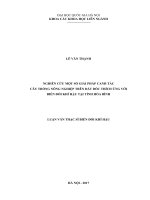 Nghiên cứu một số giải pháp canh tác cây trồng nông nghiệp trên đất dốc thích ứng với biến đổi khí hậu tại tỉnh Hòa Bình