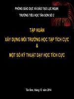 Tập Huấn Xây Dựng Môi Trường Học Tập Tích Cực & Một Số Kỹ Thuật Dạy Học Tích Cực