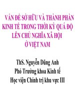 Vấn Đề Sở Hữu Và Thành Phần Kinh Tế Trong Thời Kỳ Quá Độ Lên Chủ Nghĩa Xã Hội Ở Việt Nam