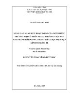 Nâng cao năng lực hoạt động của ngân hàng thương mại cổ phần ngoại thươngviệt nam chi nhánh hải dương trong điều kiện hội nhập kinh tế quốc tế 