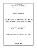 Thực hiện chính sách phát triển viên chức từ thực tiễn quận tây hồ, thành phố hà nội tt 