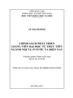 Chính sách phát triển giảng viên đại học từ thực tiễn ngành nội vụ ở nước ta hiện nay tt 