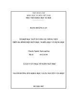 Tổ hợp đặc ngữ ở cuối câu tiếng việt trên ba bình diện kết học, nghĩa học và dụng học 