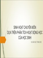Sinh Hoạt Chuyên Môn Dựa Trên Phân Tích Hoạt Động Học Của Học Sinh