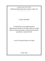 Vấn đề nhà ở của lao động nhập cư trên địa bàn hà nội từ góc nhìn công tác xã hội (nghiên cứu người lao động nhập cư tại phường khương thượng, quận đống đa, thành phố hà nội) (Tóm tắt, trích đoạn)