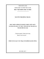 Thực hiện chính sách phát triển viên chức ngành giáo dục từ thực tiễn huyện thanh oai, thành phố hà nội tt 