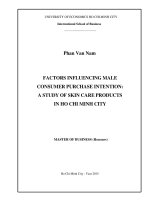 Factors influencing male consumer puchase intentions a study of care products in ho chi minh city 