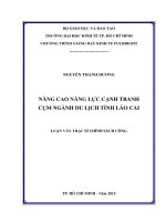 Nâng cao năng lực cạnh tranh cụm ngành du lịch tỉnh lào cai 