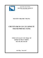 Chuyển dịch cơ cấu kinh tế thành phố đà nẵng