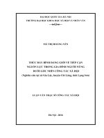 Thúc đẩy bình đẳng giới về tiếp cận nguồn lực trong gia đình người nùng dưới góc nhìn công tác xã hội (nghiên cứu tại xã gia lộc  huyện chi lăng  tỉnh lạng sơn) (Tóm tắt, trích đoạn)