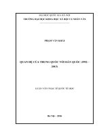 Quan hệ của trung quốc với hàn quốc (1992 2015) (Tóm tắt, trích đoạn)