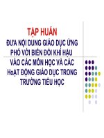 Đưa Nội Dung Giáo Dục Ứng Phó Với Biến Đổi Khí Hậu Vào Các Môn Học Và Các Hoạt Động Giáo Dục Trong Trường Tiểu Học