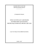 Nâng cao năng lực cạnh tranh sản phẩm thẻ tại ngân hàng Thương mại cổ phần Kỹ thương Việt Nam