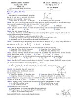 Đề thi học kì 2 môn Vật lý lớp 10 trường THPT Đa Phúc, Hà Nội năm học 2016  2017 