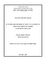 Tư tưởng hồ chí minh về “dân” và vai trò của nhân dân trong sự nghiệp cách mạng việt nam tt 