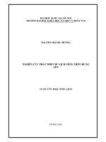 Nghiên cứu phát triển du lịch nông thôn hưng yên (Tóm tắt, trích đoạn)