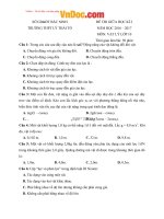 Đề thi giữa học kì 2 môn Vật lý lớp 10 trường THPT Lý Thái Tổ, Bắc Ninh năm học 2016  2017 