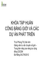 Khóa Tập Huấn Công Bằng Giới Và Các Dự Án Phát Triển