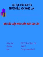 Bài Tiểu Luận Môn Chăn Nuôi Gia Cầm