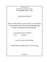 Quản lý nhà nước các dự án đầu tư xây dựng cơ bản bằng nguồn ngân sách trên địa bàn huyện tam dương   tỉnh vĩnh phúc 
