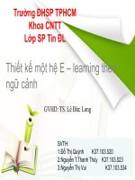 Bài Giảng Thiết Kế Một Hệ E – Learning Theo Ngữ Cảnh