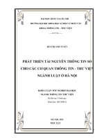 Phát triển tài nguyên thông tin số cho các cơ quan Thông tin Thư viện nghành Luật ở Hà Nội