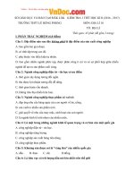 Đề kiểm tra 1 tiết học kì 2 môn Địa lý lớp 10 trường THPT Lê Hồng Phong, Đăk Lăk năm học 2016  2017 