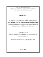 tóm tắt Vai trò của các tổ chức xã hội dân sự trong quá trình tư vấn, phản biện chính sách khoa học và công nghệ (Nghiên cứu hệ thống Liên hiệp các Hội Khoa học và Kỹ thuật Việt Nam)