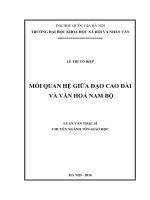 Mối quan hệ giữa đạo cao đài và văn hóa nam bộ (Tóm tắt, trích đoạn)