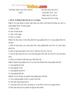 Đề thi giữa học kì 2 môn Địa lý lớp 10 trường THPT Nguyễn Trung Trực, An Giang năm học 2016  2017 