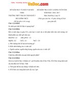 Đề thi học kì 2 môn Sinh học lớp 10 trường THPT Thuận Thành số 3, Bắc Ninh năm học 2016  2017 