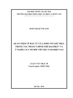 tóm tắt Quan niệm của John Stuart Mill về bầu cử trong tác phẩm “Chính thể đại diện” và ý nghĩa của nó đối với Việt Nam hiện nay