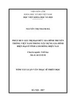 Phát huy giá trị đạo đức gia đình truyền thống việt nam trong xây dựng gia đình hiện đại ở tỉnh lâm đồng hiện nay tt 