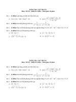 Đề thi giữa học kì 2 môn Toán lớp 10 trường THPT Nguyễn Chí Thanh, TP Hồ Chí Minh năm học 2015  2016 